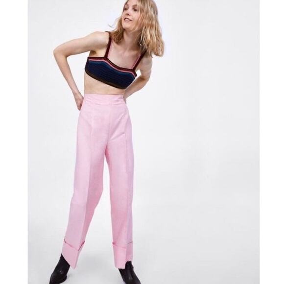 ZARA Trafaluc collection wide legged pink pants size XS - Picture 2 of 11
